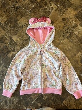 Disney Minnie mouse doughnut zip up with hood size 4